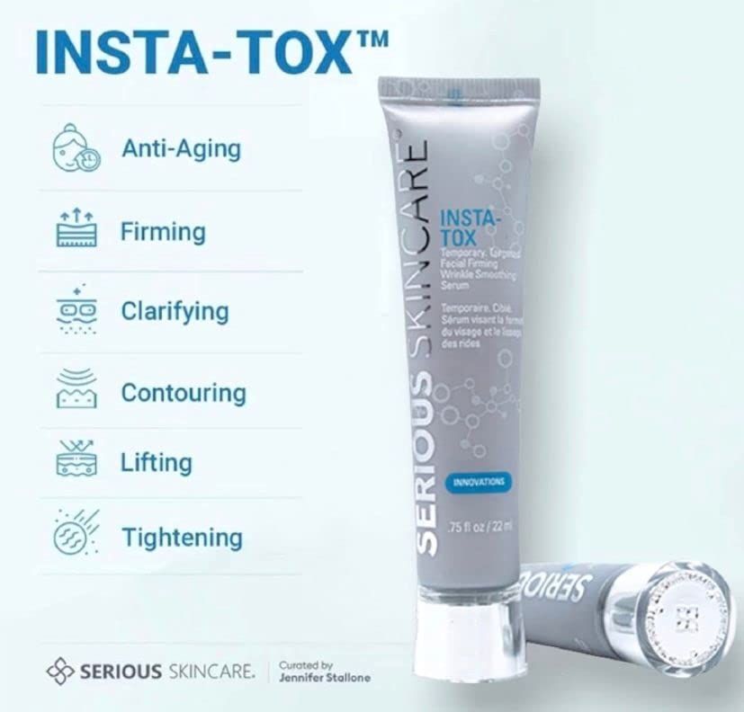 Serious Skincare INSTA-TOX Instant Wrinkle Smoothing Serum - Improves appearance of Fine Lines & Wrinkles -Temporarily Tightens Skin - Instant Line Filler - Two .75 oz. Tubes (2Pack) - Morena Vogue