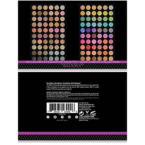 SHANY Ultimate Fusion - 120 Color Highly Pigmented Makeup Palette Long Lasting Blendable Natural Colors Eye shadow Palette Natural Nude and Neon Combination - Morena Vogue