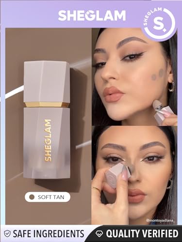 SHEGLAM Sun Sculpt Cool Toned Liquid Contour Stick Long Lasting Cream Bronzer Makeup - Soft Tan - Morena Vogue