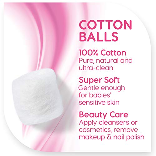 Simply Soft Premium Cotton Balls, 100% Pure Cotton, Absorbent, 200 Count (Pack of 3) - Morena Vogue