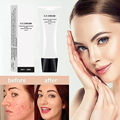 Skin Tone Adjusting CC Cream SPF 50, CC Cream Self Adjusting for Mature Skin, All-In-One Face Sunscreen and Foundation, Pre-makeup Primer Moisturizing Skin Concealer Brightening Skin Tone 2 Pcs - Morena Vogue