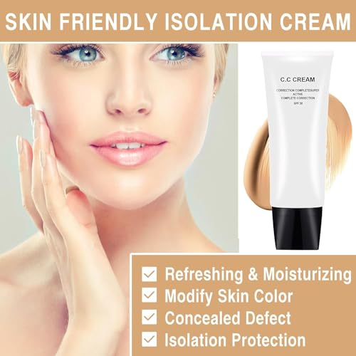 Skin Tone Adjusting CC Cream，Colour Correcting Self Adjusting for Mature Skin,All-In-One Face Sunscreen and Foundation,Skin Concealer,Natural z1. (Off White$#1, 1 Ounce (Pack of 1)) - Morena Vogue