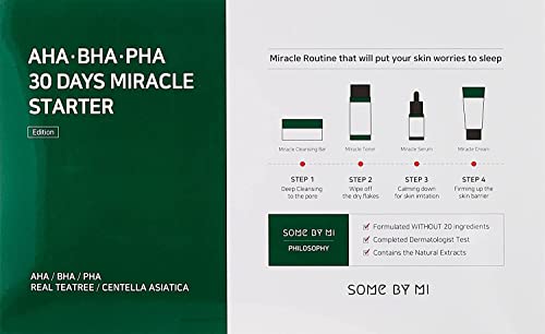 SOME BY MI AHA BHA PHA 30Days Starter Kit - Toner 1.01Oz, Serum 0.33Oz, Cream 0.7Oz, Cleansing Bar 1.05Oz - Mild Exfoliating Daily Skin Care Set - Skin Wastes, Sebum, Oiliness Care - Korean Skin Care - Morena Vogue