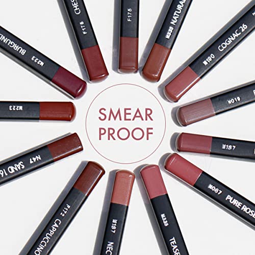 Sorme Cosmetics Smearproof Lipliner in Earth 0.06 oz | Smudgeproof Nude Lip Liner Pencil | High Definition Waterproof Lip Liners for Women | Hydrating Lip Pencil | Matte Lip Pencil Liner Makeup - Morena Vogue