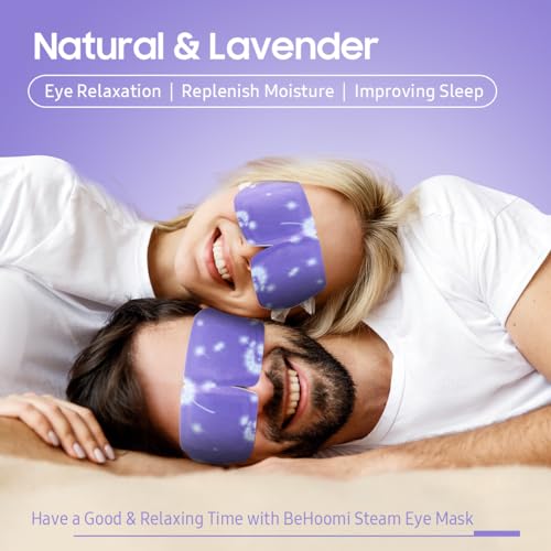 Steam Eye Mask, 10 Packs Lavender Heated Eye Mask, Self Heating Disposable SPA Warm Compress for Eyes Sleep Mask, Soothing Moist Heat Eye Masks, Stocking Stuffers - Morena Vogue