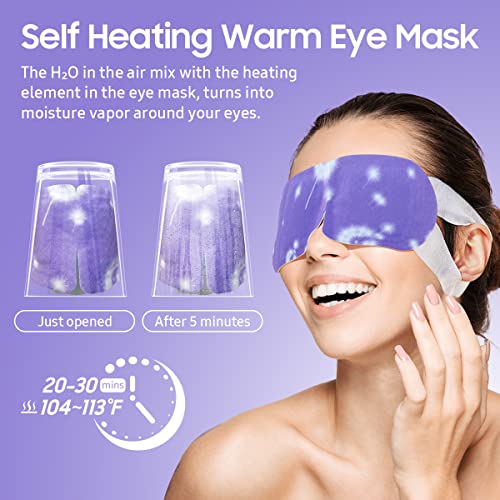 Steam Eye Mask, 10 Packs Lavender Heated Eye Mask, Self Heating Disposable SPA Warm Compress for Eyes Sleep Mask, Soothing Moist Heat Eye Masks, Stocking Stuffers - Morena Vogue