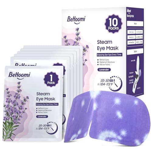 Steam Eye Mask, 10 Packs Lavender Heated Eye Mask, Self Heating Disposable SPA Warm Compress for Eyes Sleep Mask, Soothing Moist Heat Eye Masks, Stocking Stuffers - Morena Vogue