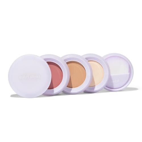 Subtl Beauty 3-in-1 travel makeup kit by subtl staks | powder blush, bronzer, and highlighter | includes mirror lid and mini brush | for fair-light skin tones - Morena Vogue