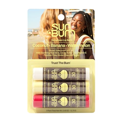 Sun Bum SPF 30 Sunscreen Lip Balm | Vegan and Cruelty Free Broad Spectrum UVA/UVB Lip Care with Aloe and Vitamin E for Moisturized Lips | Variety Pack |0.15 Ounce (Pack of 3) - Morena Vogue