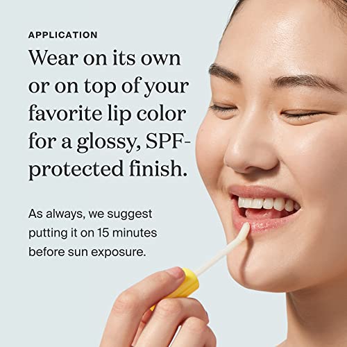 Supergoop! Lipscreen Shine SPF 40, 0.34 fl oz - Water-Resistant Clear Lip Gloss - Broad Spectrum SPF Lip Balm with Grape Seed Extract, Sunflower Seed Oil & Kelp Extract - Non-Sticky Formula - Morena Vogue