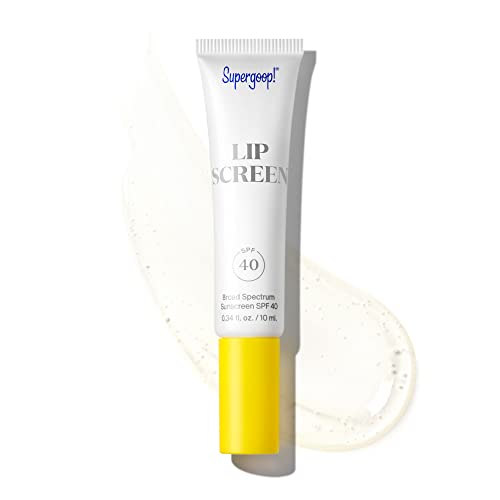 Supergoop! Lipscreen Shine SPF 40, 0.34 fl oz - Water-Resistant Clear Lip Gloss - Broad Spectrum SPF Lip Balm with Grape Seed Extract, Sunflower Seed Oil & Kelp Extract - Non-Sticky Formula - Morena Vogue