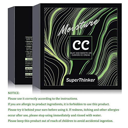 SuperThinker Air Cushion CC Cream Mushroom Head Foundation, Moisturizing BB Cream Makeup Long Lasting Matte Concealer (Natural) - Morena Vogue