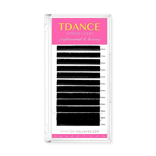 TDANCE Classic Lash Extensions Premium C CC D DD J B L Curl 0.03-0.18mm Thickness Semi Permanent Volume Eyelash Extensions Professional Salon Use Mixed 10-17mm Length In One Tray (D-0.05,10-17mm) - Morena Vogue