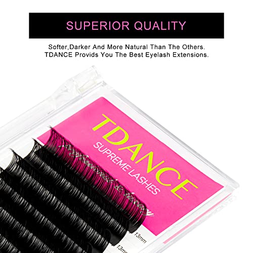 TDANCE Classic Lash Extensions Premium C CC D DD J B L Curl 0.03-0.18mm Thickness Semi Permanent Volume Eyelash Extensions Professional Salon Use Mixed 10-17mm Length In One Tray (D-0.05,10-17mm) - Morena Vogue