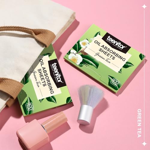 Teenitor 800 Counts Natural Green Tea Oil Control Film, Oil Absorbing Sheets for Oily Skin Care, Blotting Paper - Morena Vogue