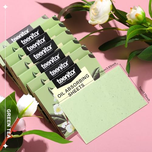 Teenitor 800 Counts Natural Green Tea Oil Control Film, Oil Absorbing Sheets for Oily Skin Care, Blotting Paper - Morena Vogue