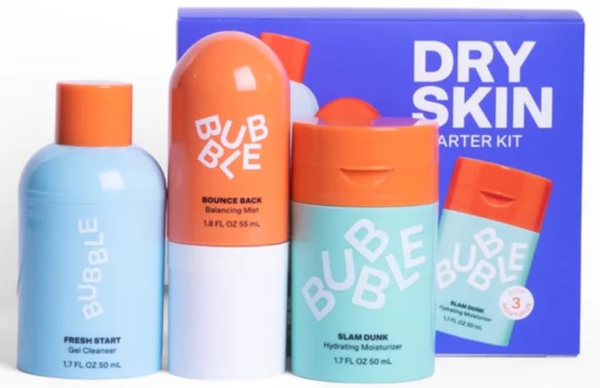 The Bubble Skincare 3-Step Starter Kit - Hydrating Routine Bundle for Normal to Dry Skin - Unisex Set - Morena Vogue