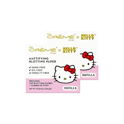 The Creme Shop x Hello Kitty - 100 High Absorbent Sheets with Adhesive Strip - Provides Shine-Free, Fresh, Flawless Skin Mattifying Blotting Paper Refills (200 Count 1 Pack)" - Morena Vogue