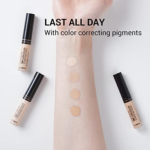 THE SAEM Cover Perfection Tip Concealer, Liquid Multi-Use Concealer, Full Coverage Makeup for Acne Dark Spots Dark Circles Hyperpigmentation and Blemishes, 0.2 fl. oz. (#1.5 Natural Beige) - Morena Vogue