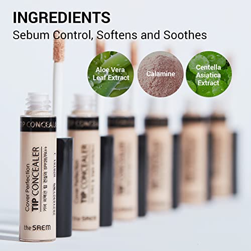 THE SAEM Cover Perfection Tip Concealer, Liquid Multi-Use Concealer, Full Coverage Makeup for Acne Dark Spots Dark Circles Hyperpigmentation and Blemishes, 0.2 fl. oz. (#1.5 Natural Beige) - Morena Vogue