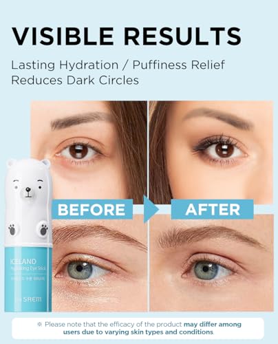 THESAEM Iceland Hydrating Eye Stick 0.24oz - Cooling Eye Balm for Dark Circles and Puffiness – Under Eye Treatment - Reduce Wrinkles and Moisturizing - Minimize Dark and puffy Eyes - Aqua Scent - Morena Vogue