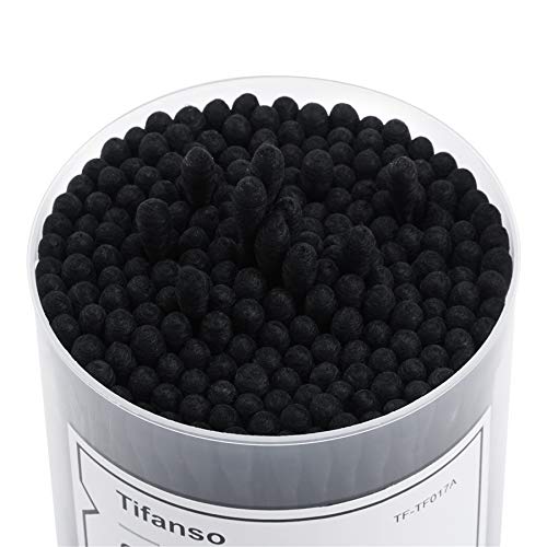 tifanso 200 Count Black Cotton Swabs, Natural Black Double Tipped Cotton Buds, Cruelty-Free Ear Swabs, Chlorine-Free Hypoallergenic - Morena Vogue