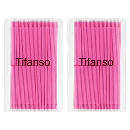 tifanso 400PCS Micro Cotton Swabs, Micro Swabs for Eyelash Extension, Disposable Micro Applicator Brush Micro Eyelash Swabs Pink(Head Diameter: 2.0mm) - Morena Vogue