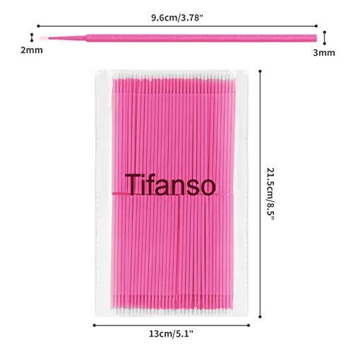 tifanso 400PCS Micro Cotton Swabs, Micro Swabs for Eyelash Extension, Disposable Micro Applicator Brush Micro Eyelash Swabs Pink(Head Diameter: 2.0mm) - Morena Vogue