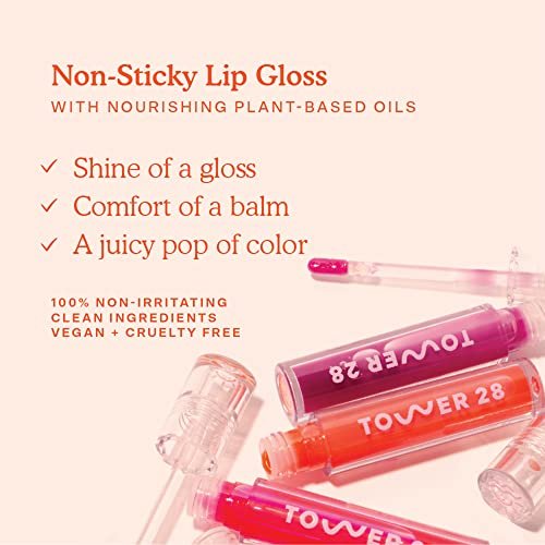 Tower 28 ShineOn MilkyLip Jelly, PISTACHIO, Non-Sticky Lip Gloss, Milky Nude Pink Vegan Lip Gloss, Moisturizing Apricot and Raspberry Seed Oil, Cruelty Free - Morena Vogue