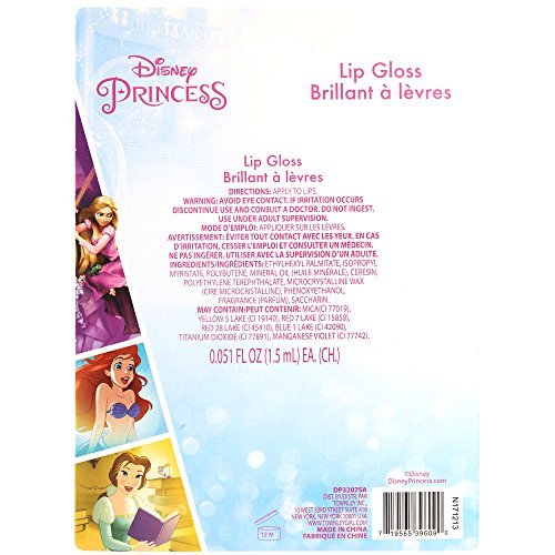 Townley Girl Disney Princess Super Sparkly Lip Gloss Set, 0.05 Fl Oz (Pack of 7) - Morena Vogue