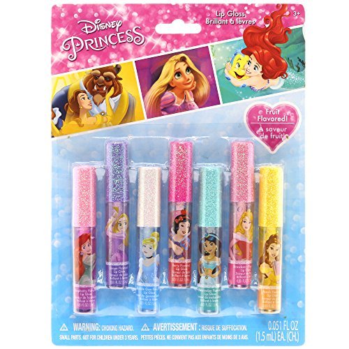 Townley Girl Disney Princess Super Sparkly Lip Gloss Set, 0.05 Fl Oz (Pack of 7) - Morena Vogue