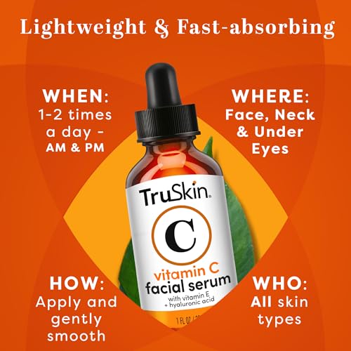 TruSkin Vitamin C Face Serum – Anti Aging Facial Serum with Vitamin C, Hyaluronic Acid, Vitamin E & More – Brightening Serum for Dark Spots, Even Skin Tone, Eye Area, Fine Lines & Wrinkles, 1 Fl Oz - Morena Vogue