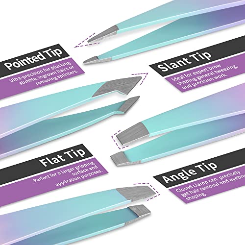 TsMADDTs Eyebrow Tweezer Set, 7 Pcs Tweezers Set for Women, Precision Tweezer for Eyebrows with Curved Scissors and Eyebrow Razor for Ingrown Hair - Morena Vogue