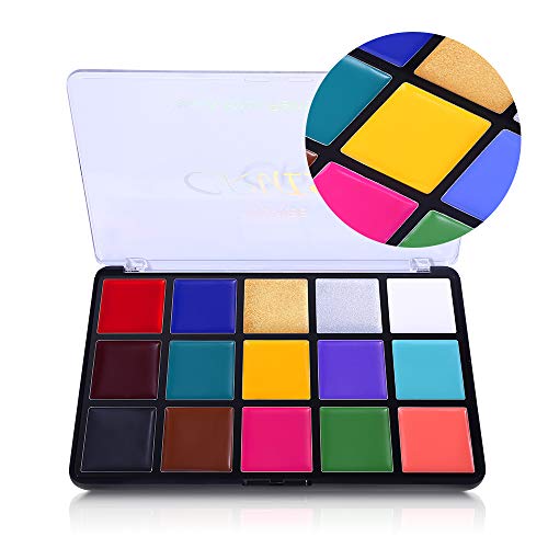 UCANBE Face Body Paint Oil, Professional 15 Colors FX Makeup Palette- Non Toxic Hypoallergenic Safe Facepaint for Halloween, Cosplay Costumes, Parties and Festivals - Morena Vogue