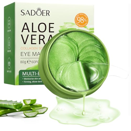 Under Eye Mask - 60 PCS Aloe Vera Under Eye Patches - Combat Puffy Eyes, Dark Circles, Fine Lines, and Wrinkles Using Pure Natural Extracts - Morena Vogue