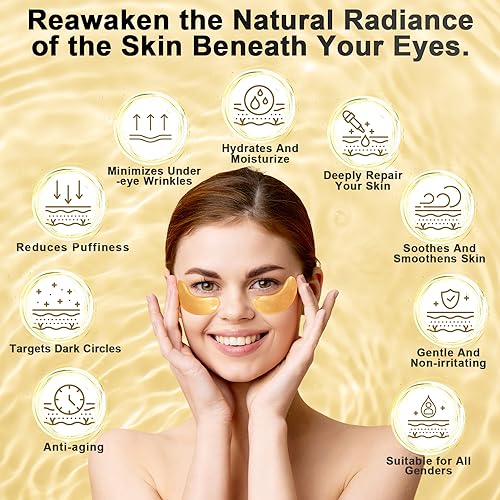 Under Eye Patches (24 Pairs) - 24K Gold Eye Masks Enriched with Abundant Collagen | Diminish Dark Circles and Puffiness | Anti-Aging, Smooth Fine Line, Nourish Skin - Morena Vogue