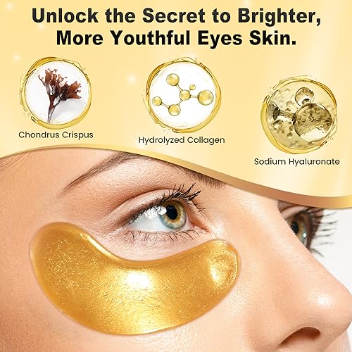 Under Eye Patches (24 Pairs) - 24K Gold Eye Masks Enriched with Abundant Collagen | Diminish Dark Circles and Puffiness | Anti-Aging, Smooth Fine Line, Nourish Skin - Morena Vogue