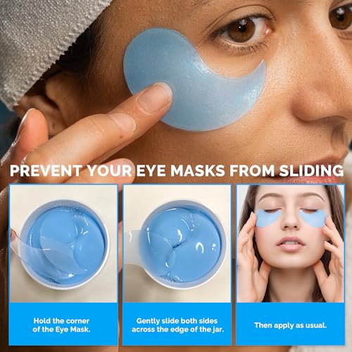 Under Eye Patches for Dark Circles: 30 Pairs Enaskin Naturals Retinol Collagen Eye Gels Mask - Reduce Wrinkles Puffy & Bags - Skin Treatment Pads - Anti Aging Moisturizer For Women Gift (Blue) - Morena Vogue