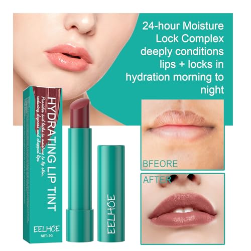 UPUPDAY Thrive Lip Tint Hydrating -Tinted Lip Balm Hydrating,Thrive Sheer Strength Hydrating Lip Tint Natural Ingredients Strong Moisturizing Lipstick, Non-Sticky And Long-Lasting (Muted Rose) - Morena Vogue