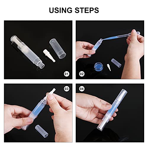 UPZIGS 5 pack 5ml Transparent Twist Pen for Cuticle Oil Applicator, Empty Nail Oil Pen with Brush Tip, Eyelash Growth Liquid Tube, Cosmetic Lip Gloss Container (5x) - Morena Vogue