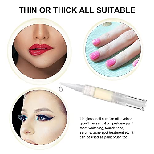 UPZIGS 5 pack 5ml Transparent Twist Pen for Cuticle Oil Applicator, Empty Nail Oil Pen with Brush Tip, Eyelash Growth Liquid Tube, Cosmetic Lip Gloss Container (5x) - Morena Vogue