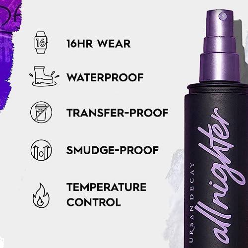 Urban Decay All Nighter Waterproof Makeup Setting Spray for Face, Long-lasting Award-winning Finishing Spray for Smudge-proof & Transfer-resistant Makeup, 16 HR Wear, Oil-free, Natural Finish, 4 fl oz - Morena Vogue