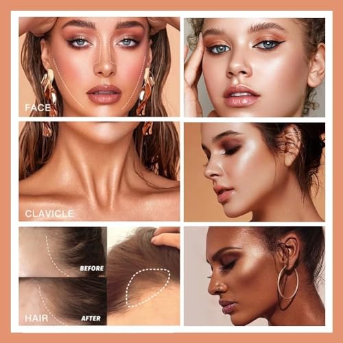 URQT Highly Pigmented Liquid Contour - Built-in Sponge Tip Sculpted Complexion Wand Contour Long Lasting Natural Buildable Highlighters Contour Contouring Bronzer (Contour+Blush+Highlighter) - Morena Vogue