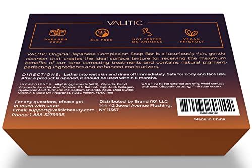 VALITIC Kojic Acid Dark Spot Remover Soap Bars with Vitamin C, Retinol, Collagen, Turmeric - Original Japanese Complex Infused with Hyaluronic Acid, Vitamin E, Shea Butter, Castile Olive Oil (2 Pack) - Morena Vogue