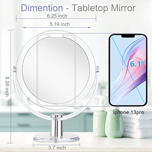 Vanity Mirror Makeup Mirror with Stand, 1X/15X Magnification Double Sided 360 Degree Swivel Magnifying Mirror, 6.25 Inch Portable Table Desk Counter top Mirror Bathroom Shaving Mirror - Morena Vogue