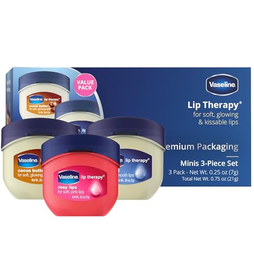 Vaseline Lip Therapy 0.25 Oz / 7g 3 Pack Bundle - Original, Rosy Lips & Cocoa Butter with box - Morena Vogue