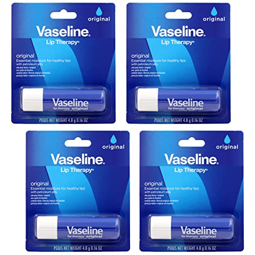 Vaseline Lip Therapy Care Original, Fast-Acting Nourishment, Ideal for Chapped, Dry, Cracked, or Damaged Lips, Lip Balm, 0.16 Ounce (Pack of 4) - Morena Vogue