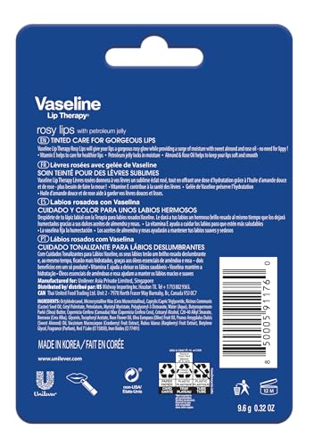 Vaseline Lip Therapy Care Rosy, Fast-Acting Nourishment, Ideal for Chapped, Dry, Cracked, or Damaged Lips, Lip Balm, 2-Pack of 2, 0.16 Oz Each, 4 Lip Balms - Morena Vogue