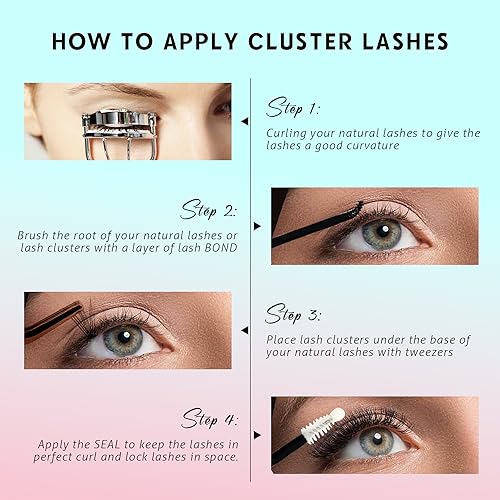 VAVALASH DIY Lash Extensions Kit Individual Cluster Lashes Kit with 280 Lash Clusters 30D+40D-0.07-D-10-16Mix, Lash Bond and Seal, Lash Applicator for DIY Eyelash Extensions at Home（Kit-30D+40D) - Morena Vogue