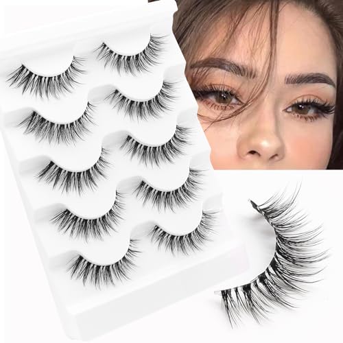 Veleasha Lashes 5D Faux Mink Lashes 100% Handmade Luxurious Fake Eyelashes Lightweight Fluffy False Eyelashes 5 Pairs Pack (G2) - Morena Vogue